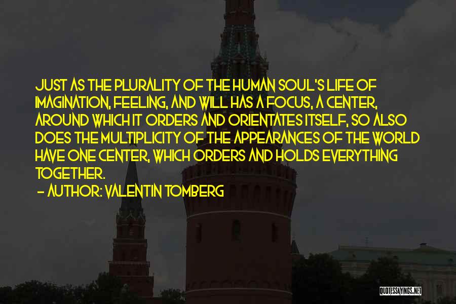 Valentin Tomberg Quotes: Just As The Plurality Of The Human Soul's Life Of Imagination, Feeling, And Will Has A Focus, A Center, Around