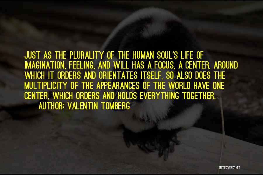 Valentin Tomberg Quotes: Just As The Plurality Of The Human Soul's Life Of Imagination, Feeling, And Will Has A Focus, A Center, Around