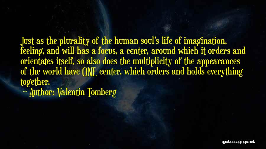 Valentin Tomberg Quotes: Just As The Plurality Of The Human Soul's Life Of Imagination, Feeling, And Will Has A Focus, A Center, Around