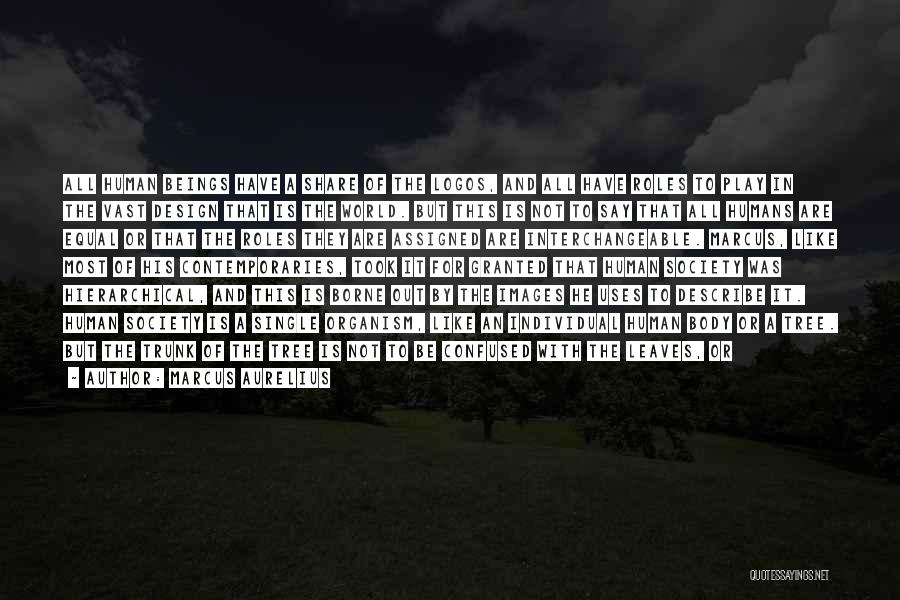 Marcus Aurelius Quotes: All Human Beings Have A Share Of The Logos, And All Have Roles To Play In The Vast Design That