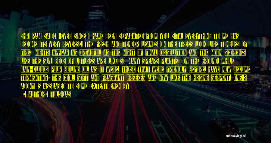 Tulsidas Quotes: Shri Ram Said: Ever Since I Have Been Separated From You, Sita, Everything To Me Has Become Its Very Reverse.