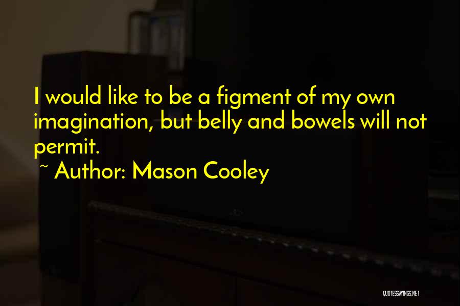 Mason Cooley Quotes: I Would Like To Be A Figment Of My Own Imagination, But Belly And Bowels Will Not Permit.