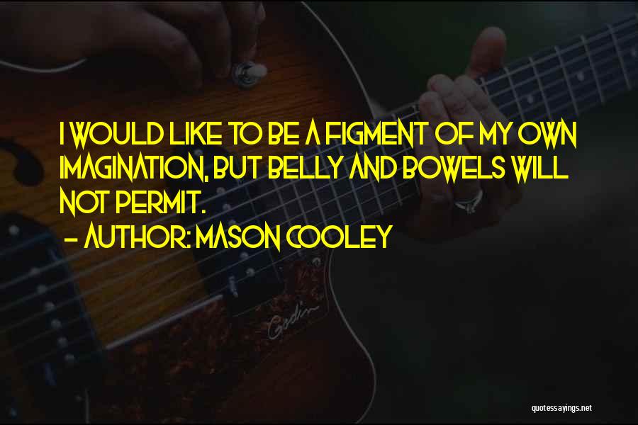 Mason Cooley Quotes: I Would Like To Be A Figment Of My Own Imagination, But Belly And Bowels Will Not Permit.