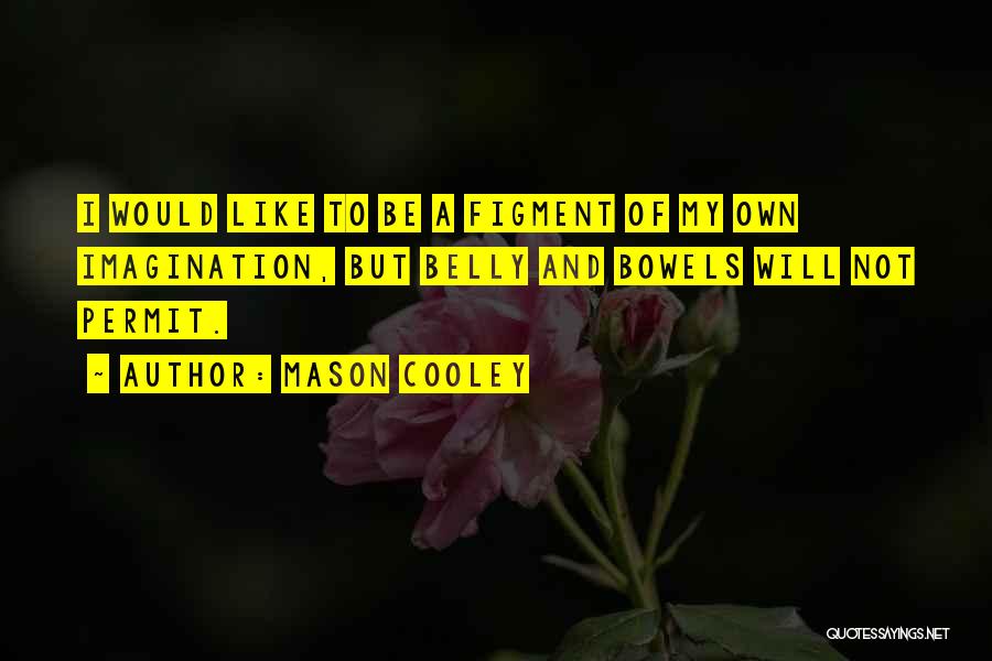 Mason Cooley Quotes: I Would Like To Be A Figment Of My Own Imagination, But Belly And Bowels Will Not Permit.