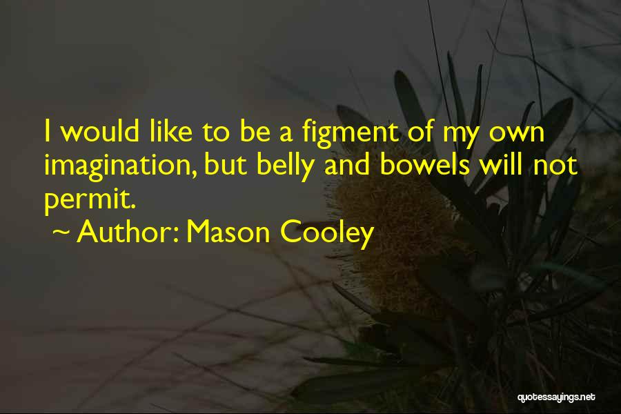 Mason Cooley Quotes: I Would Like To Be A Figment Of My Own Imagination, But Belly And Bowels Will Not Permit.