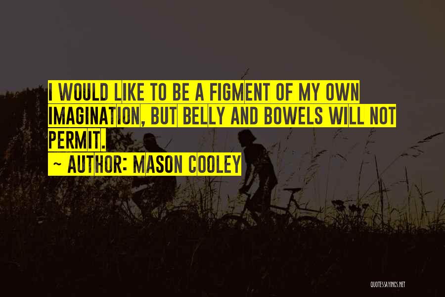 Mason Cooley Quotes: I Would Like To Be A Figment Of My Own Imagination, But Belly And Bowels Will Not Permit.