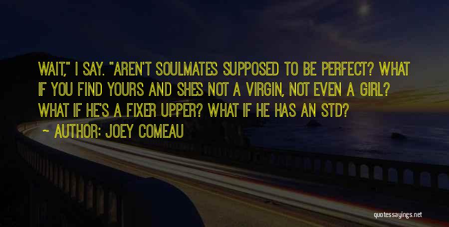 Joey Comeau Quotes: Wait, I Say. Aren't Soulmates Supposed To Be Perfect? What If You Find Yours And Shes Not A Virgin, Not