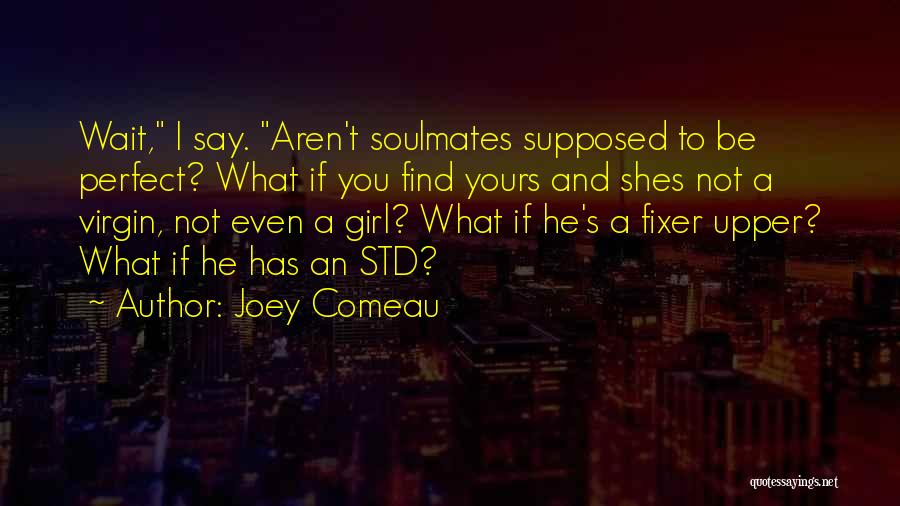 Joey Comeau Quotes: Wait, I Say. Aren't Soulmates Supposed To Be Perfect? What If You Find Yours And Shes Not A Virgin, Not