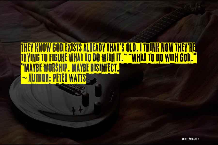 Peter Watts Quotes: They Know God Exists Already That's Old. I Think Now They're Trying To Figure What To Do With It. What