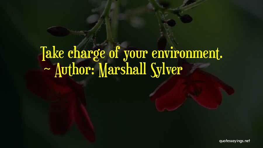 Marshall Sylver Quotes: Take Charge Of Your Environment.