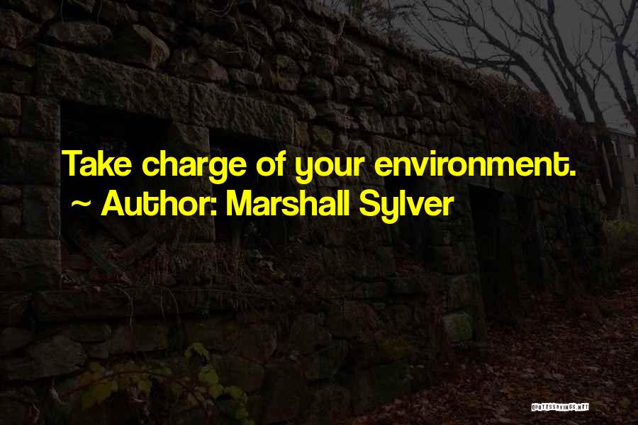 Marshall Sylver Quotes: Take Charge Of Your Environment.