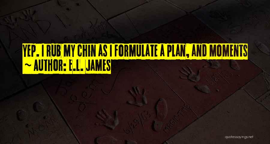 E.L. James Quotes: Yep. I Rub My Chin As I Formulate A Plan, And Moments