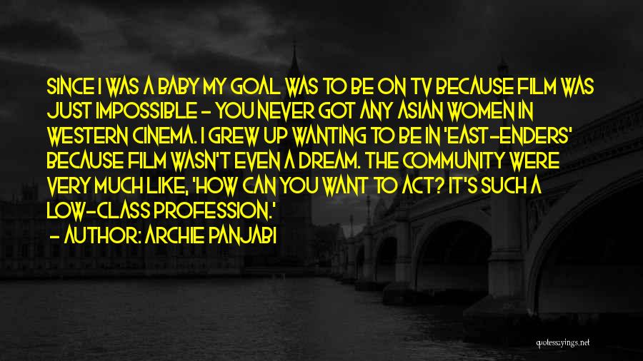 Archie Panjabi Quotes: Since I Was A Baby My Goal Was To Be On Tv Because Film Was Just Impossible - You Never