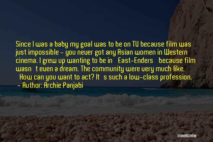 Archie Panjabi Quotes: Since I Was A Baby My Goal Was To Be On Tv Because Film Was Just Impossible - You Never