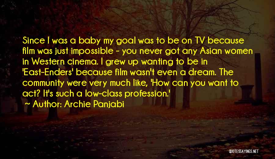Archie Panjabi Quotes: Since I Was A Baby My Goal Was To Be On Tv Because Film Was Just Impossible - You Never