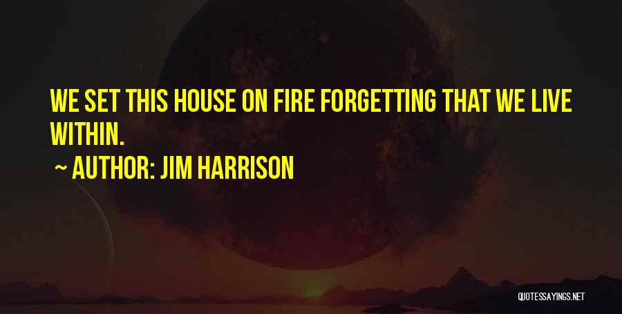 Jim Harrison Quotes: We Set This House On Fire Forgetting That We Live Within.