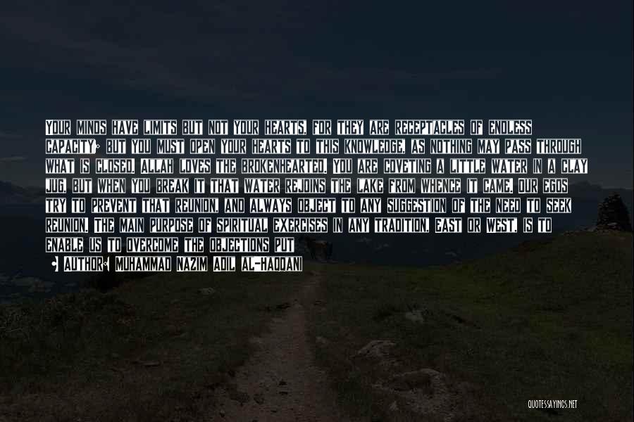 Muhammad Nazim Adil Al-Haqqani Quotes: Your Minds Have Limits But Not Your Hearts, For They Are Receptacles Of Endless Capacity; But You Must Open Your