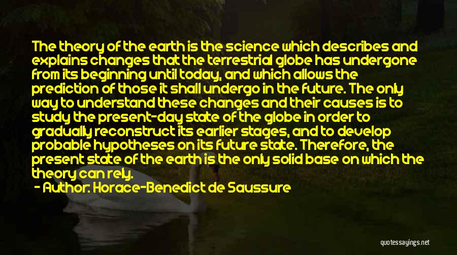 Horace-Benedict De Saussure Quotes: The Theory Of The Earth Is The Science Which Describes And Explains Changes That The Terrestrial Globe Has Undergone From