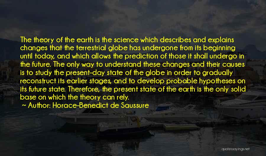 Horace-Benedict De Saussure Quotes: The Theory Of The Earth Is The Science Which Describes And Explains Changes That The Terrestrial Globe Has Undergone From