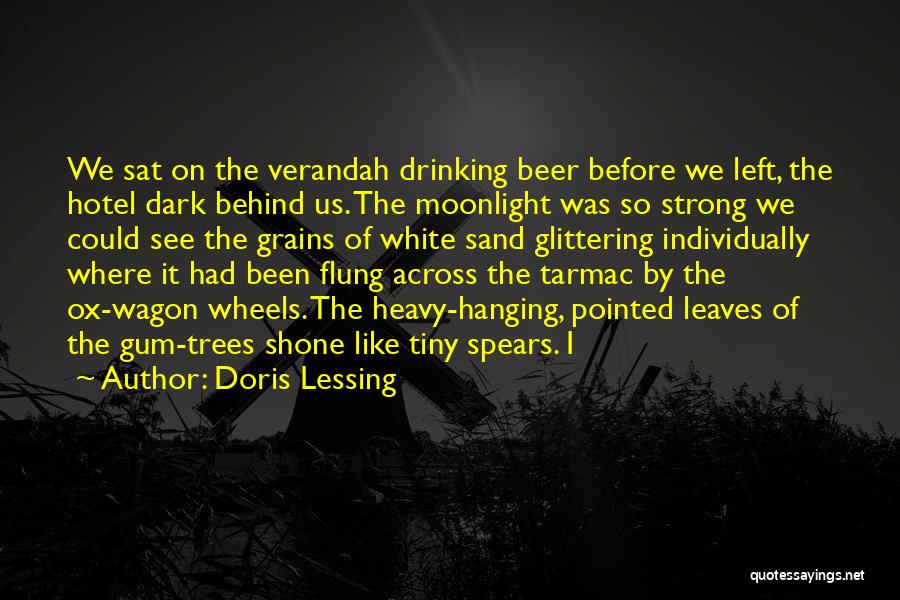 Doris Lessing Quotes: We Sat On The Verandah Drinking Beer Before We Left, The Hotel Dark Behind Us. The Moonlight Was So Strong