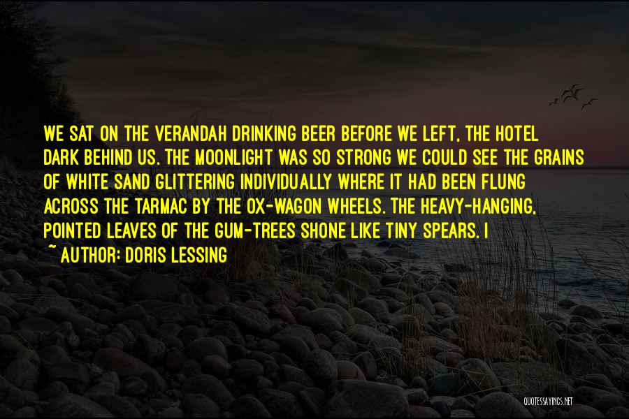 Doris Lessing Quotes: We Sat On The Verandah Drinking Beer Before We Left, The Hotel Dark Behind Us. The Moonlight Was So Strong