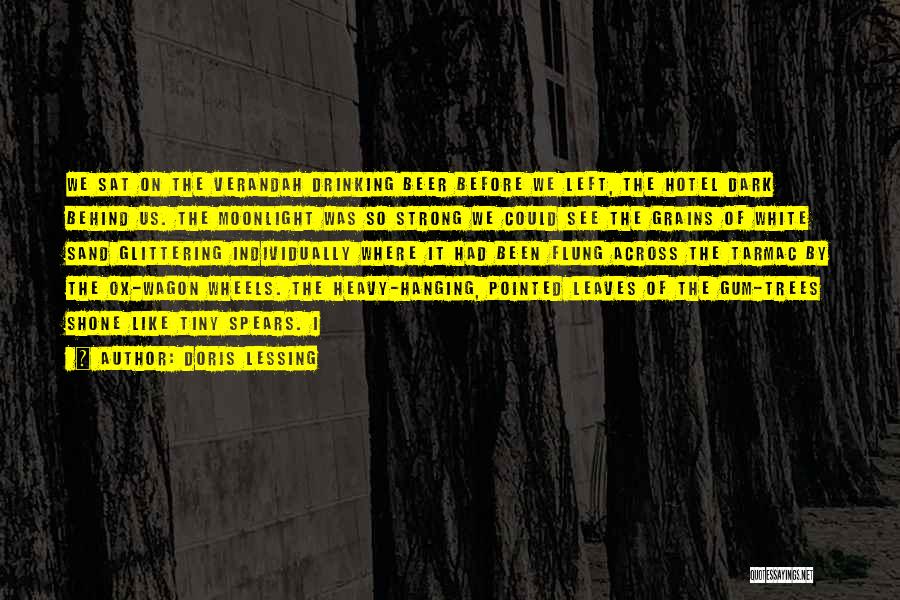 Doris Lessing Quotes: We Sat On The Verandah Drinking Beer Before We Left, The Hotel Dark Behind Us. The Moonlight Was So Strong