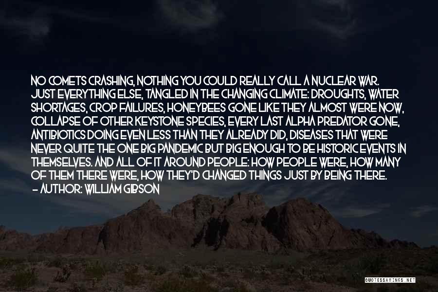 William Gibson Quotes: No Comets Crashing, Nothing You Could Really Call A Nuclear War. Just Everything Else, Tangled In The Changing Climate: Droughts,