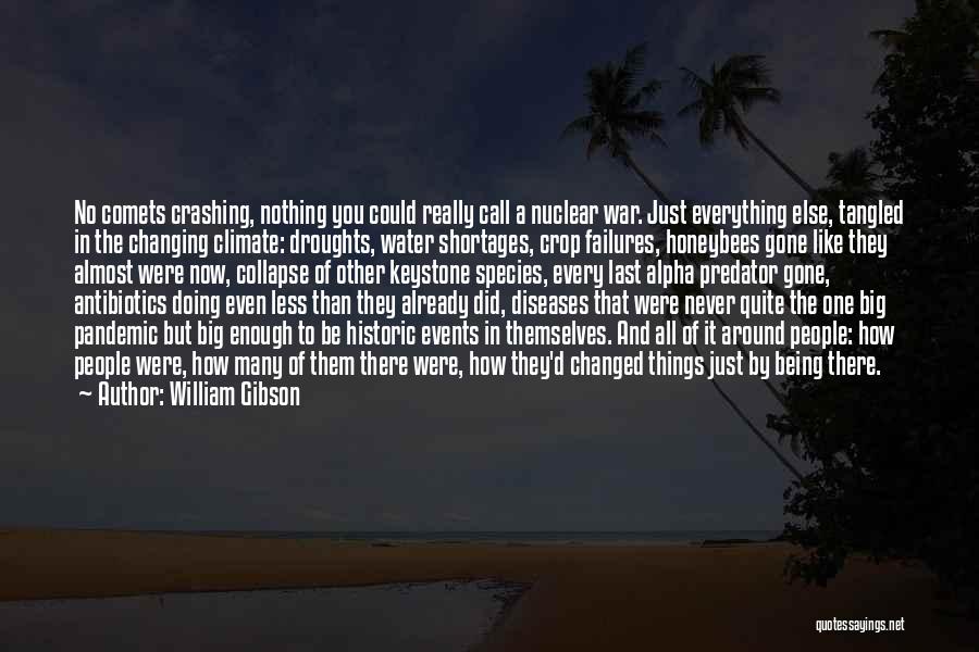 William Gibson Quotes: No Comets Crashing, Nothing You Could Really Call A Nuclear War. Just Everything Else, Tangled In The Changing Climate: Droughts,