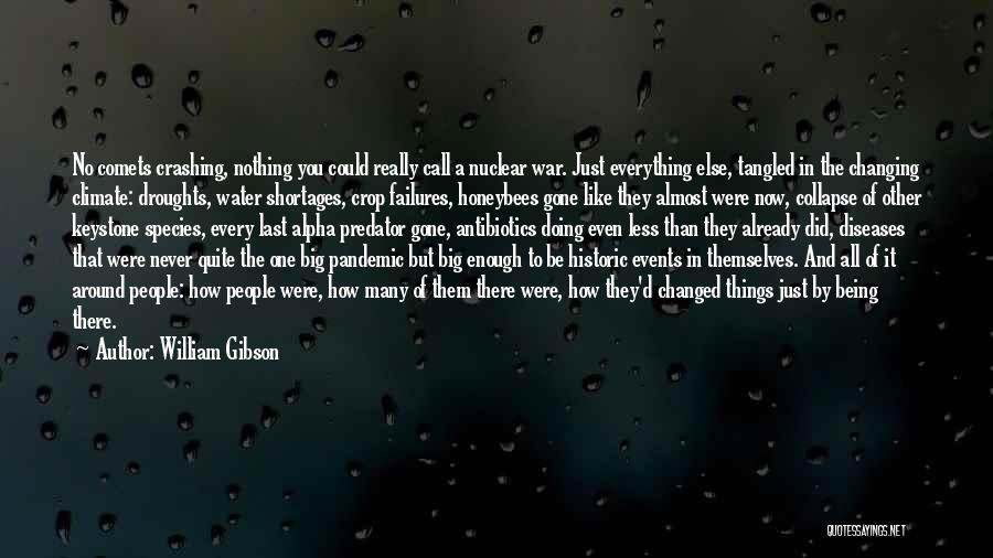 William Gibson Quotes: No Comets Crashing, Nothing You Could Really Call A Nuclear War. Just Everything Else, Tangled In The Changing Climate: Droughts,