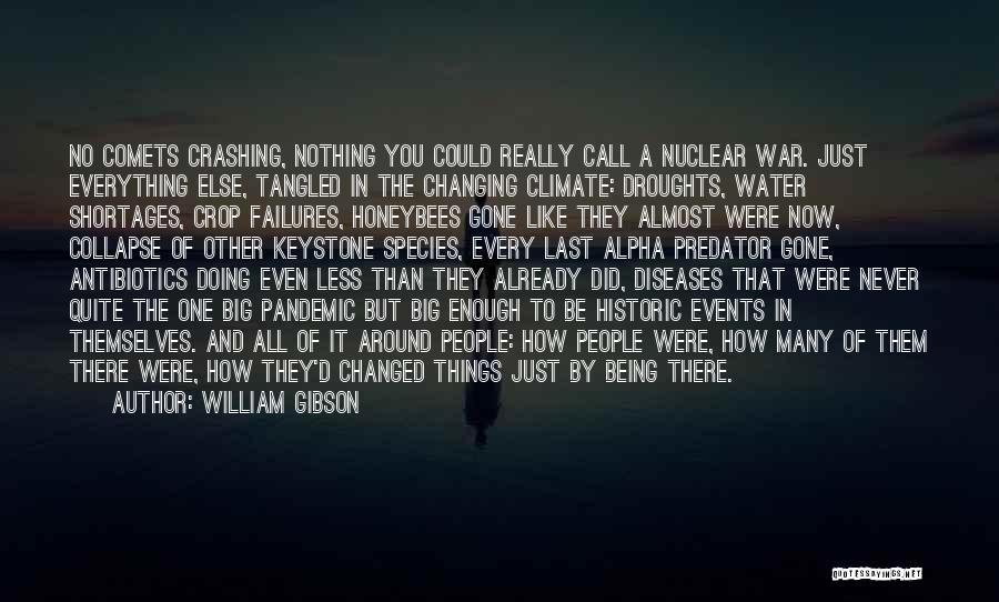 William Gibson Quotes: No Comets Crashing, Nothing You Could Really Call A Nuclear War. Just Everything Else, Tangled In The Changing Climate: Droughts,