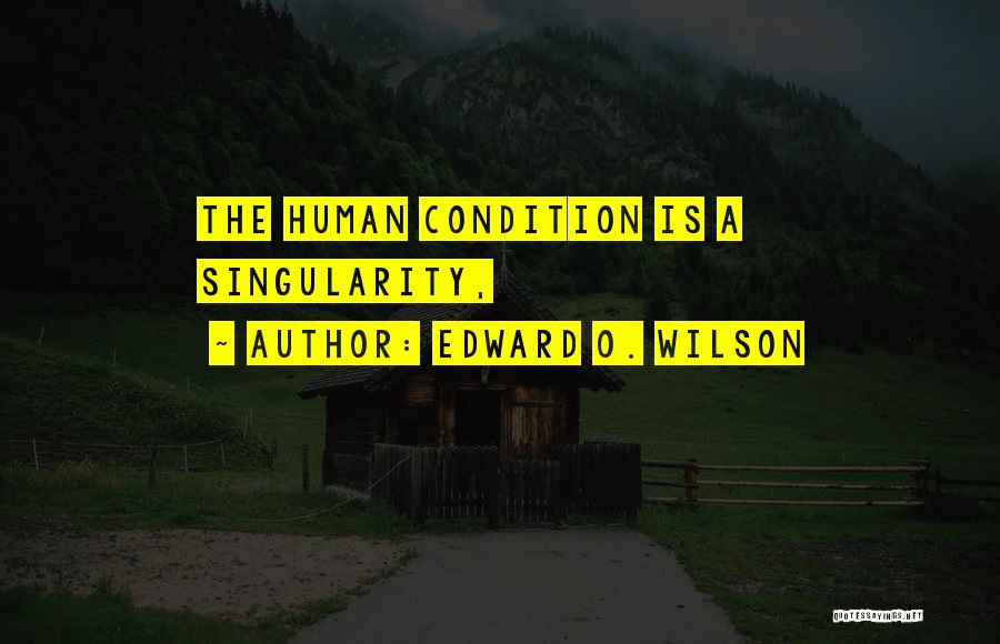 Edward O. Wilson Quotes: The Human Condition Is A Singularity,