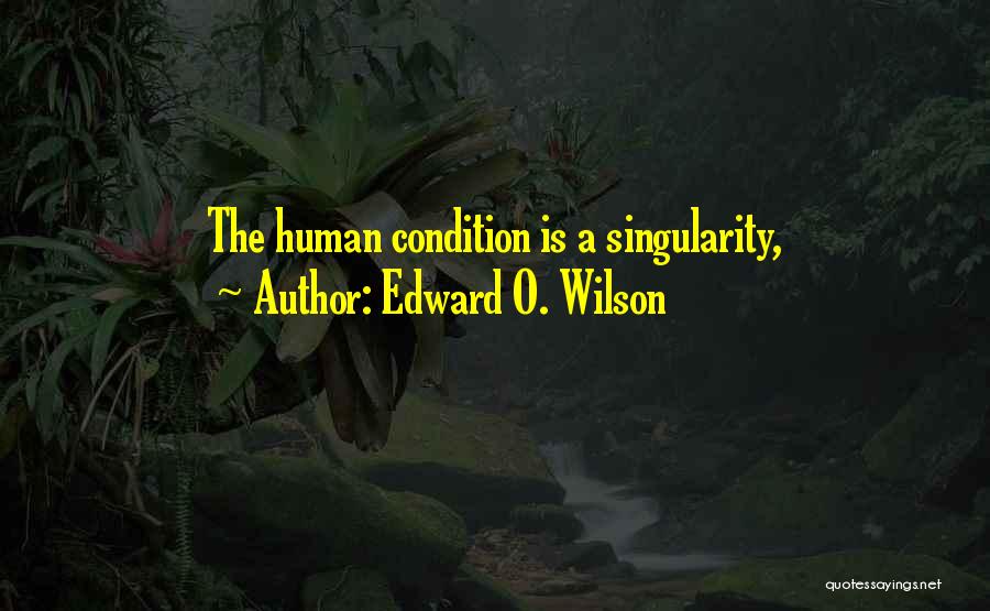 Edward O. Wilson Quotes: The Human Condition Is A Singularity,