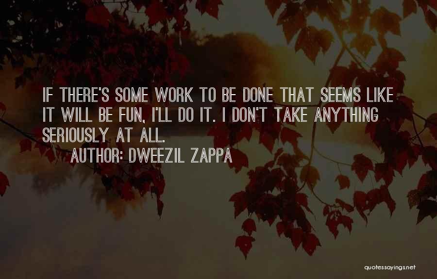 Dweezil Zappa Quotes: If There's Some Work To Be Done That Seems Like It Will Be Fun, I'll Do It. I Don't Take