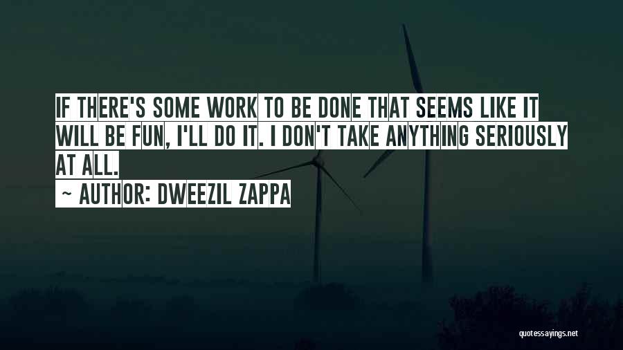 Dweezil Zappa Quotes: If There's Some Work To Be Done That Seems Like It Will Be Fun, I'll Do It. I Don't Take