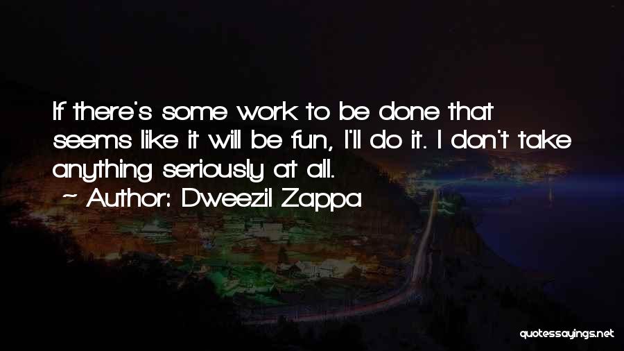 Dweezil Zappa Quotes: If There's Some Work To Be Done That Seems Like It Will Be Fun, I'll Do It. I Don't Take