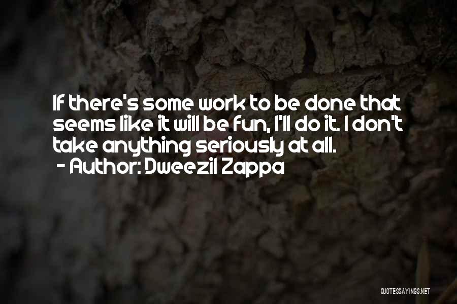 Dweezil Zappa Quotes: If There's Some Work To Be Done That Seems Like It Will Be Fun, I'll Do It. I Don't Take