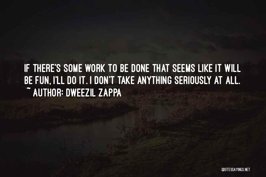 Dweezil Zappa Quotes: If There's Some Work To Be Done That Seems Like It Will Be Fun, I'll Do It. I Don't Take