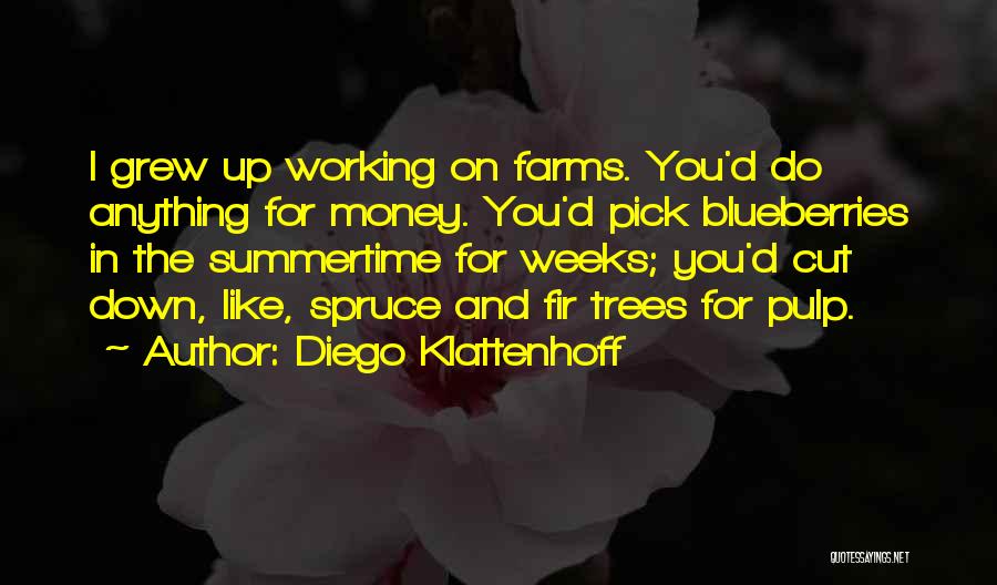 Diego Klattenhoff Quotes: I Grew Up Working On Farms. You'd Do Anything For Money. You'd Pick Blueberries In The Summertime For Weeks; You'd