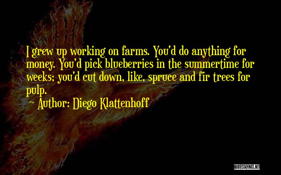 Diego Klattenhoff Quotes: I Grew Up Working On Farms. You'd Do Anything For Money. You'd Pick Blueberries In The Summertime For Weeks; You'd