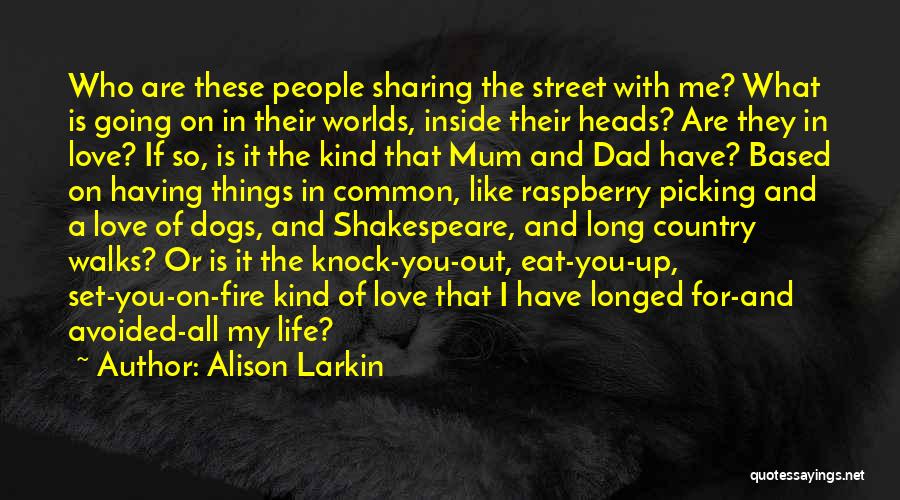 Alison Larkin Quotes: Who Are These People Sharing The Street With Me? What Is Going On In Their Worlds, Inside Their Heads? Are