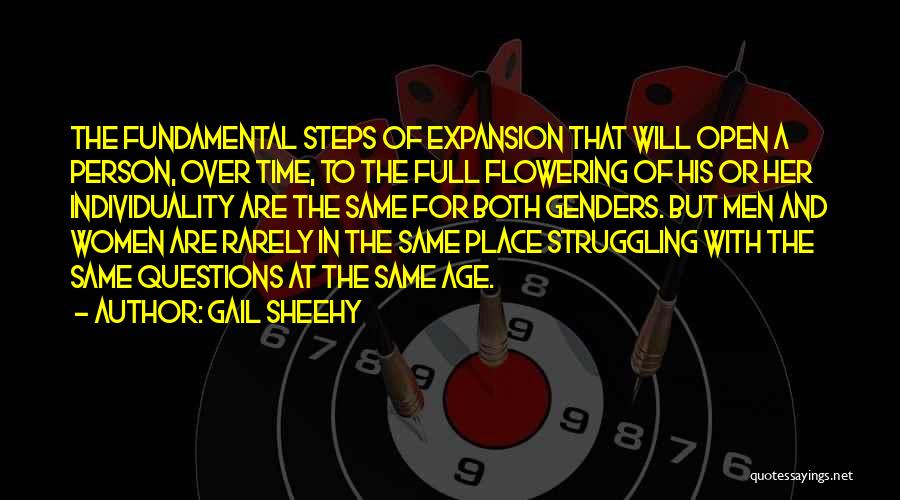 Gail Sheehy Quotes: The Fundamental Steps Of Expansion That Will Open A Person, Over Time, To The Full Flowering Of His Or Her