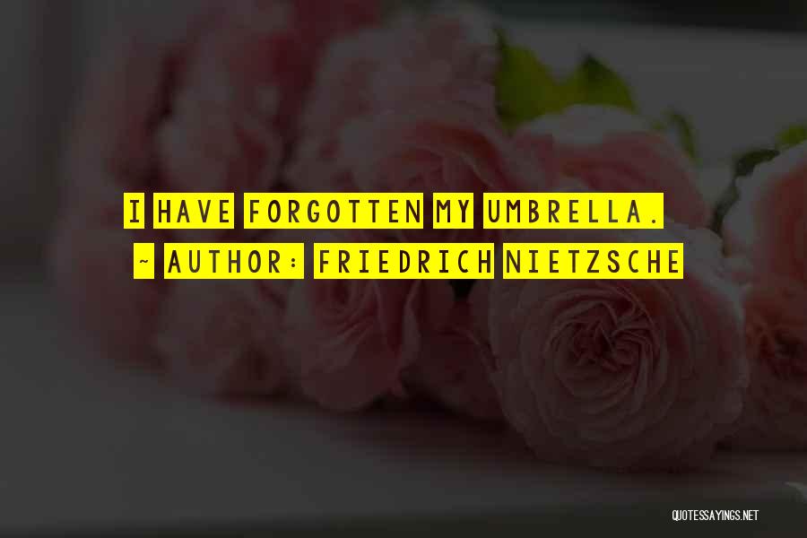 Friedrich Nietzsche Quotes: I Have Forgotten My Umbrella.