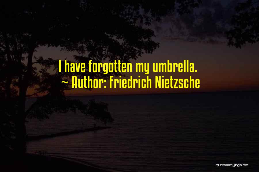 Friedrich Nietzsche Quotes: I Have Forgotten My Umbrella.