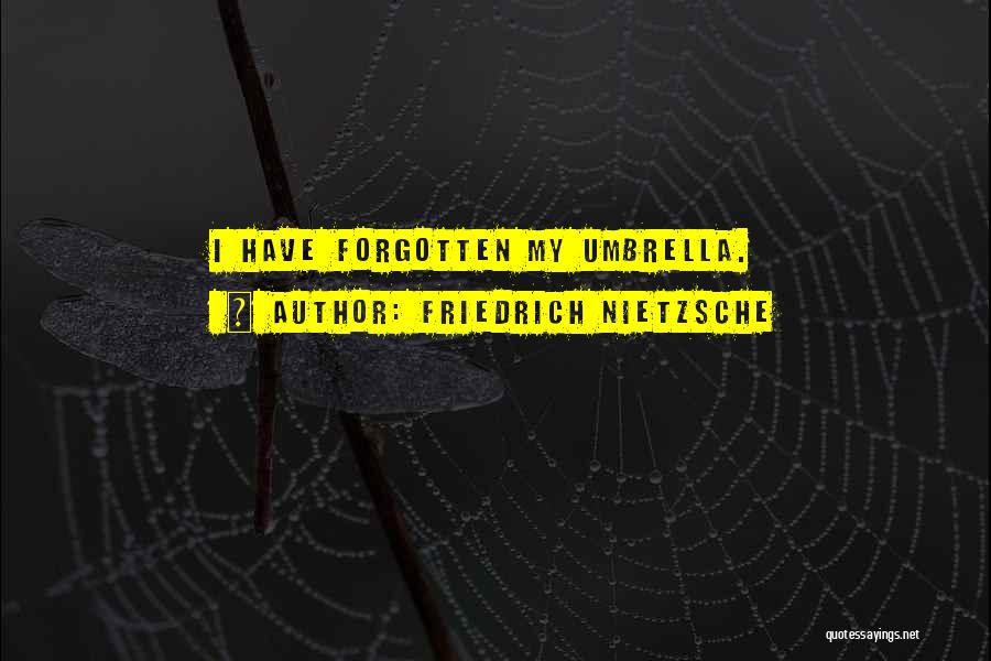 Friedrich Nietzsche Quotes: I Have Forgotten My Umbrella.