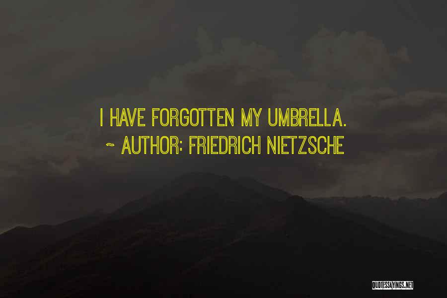 Friedrich Nietzsche Quotes: I Have Forgotten My Umbrella.