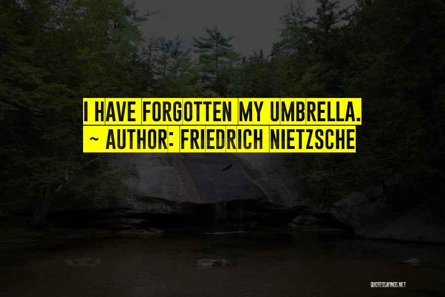Friedrich Nietzsche Quotes: I Have Forgotten My Umbrella.