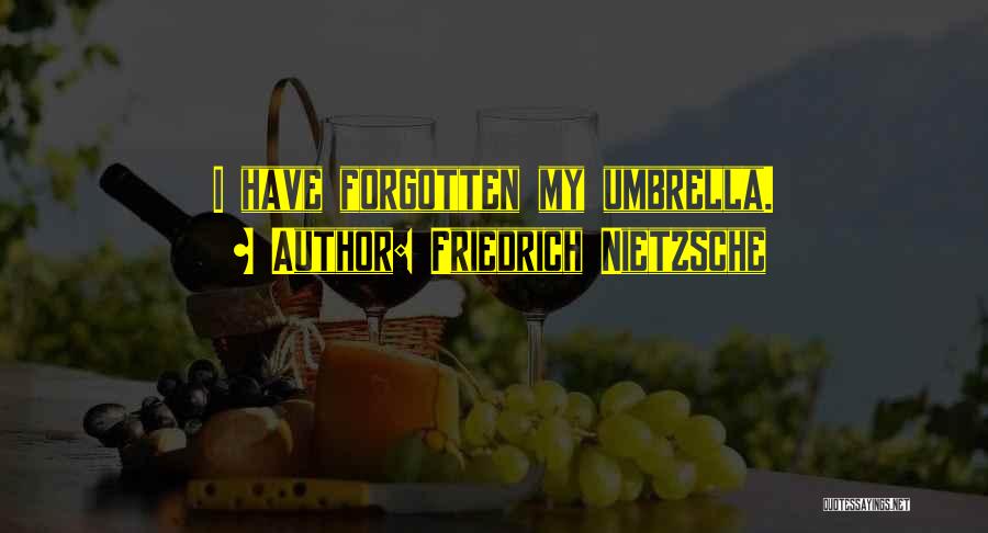 Friedrich Nietzsche Quotes: I Have Forgotten My Umbrella.