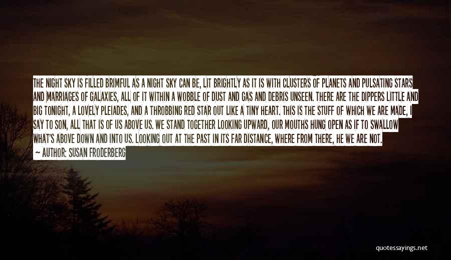 Susan Froderberg Quotes: The Night Sky Is Filled Brimful As A Night Sky Can Be, Lit Brightly As It Is With Clusters Of