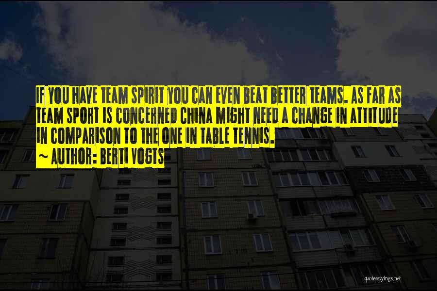 Berti Vogts Quotes: If You Have Team Spirit You Can Even Beat Better Teams. As Far As Team Sport Is Concerned China Might