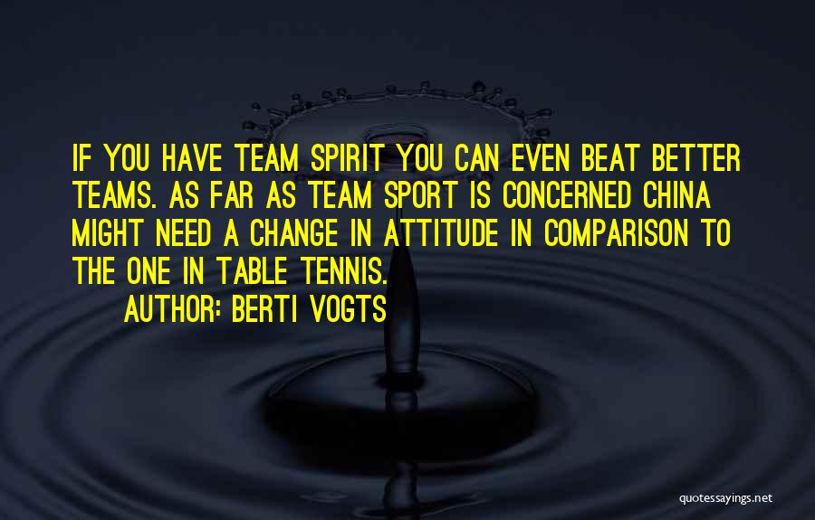 Berti Vogts Quotes: If You Have Team Spirit You Can Even Beat Better Teams. As Far As Team Sport Is Concerned China Might